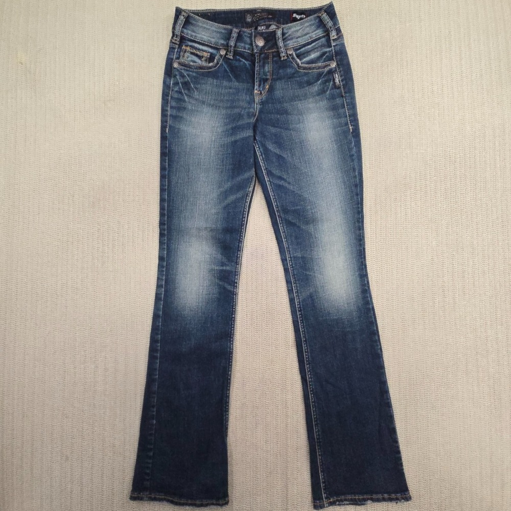 Silver Jeans Suki Mid Slim Bootcut Jeans Womens W26 L31 Blue Medium Wash Denim